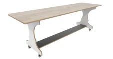 Hoogzit tafel L220 x B64 cm Wit grey craft oakTangara Groothandel voor de Kinderopvang Kinderdagverblijfinrichting